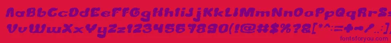 CreamyButterItalic Font – Purple Fonts on Red Background