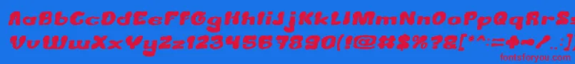 Fonte CreamyButterItalic – fontes vermelhas em um fundo azul