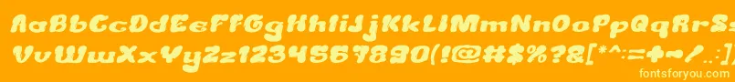 Czcionka CreamyButterItalic – żółte czcionki na pomarańczowym tle