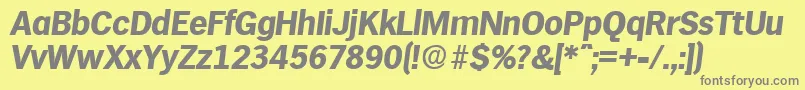 HamburgBoldita Font – Gray Fonts on Yellow Background