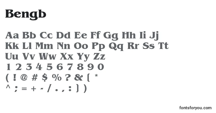 A fonte Bengb – alfabeto, números, caracteres especiais