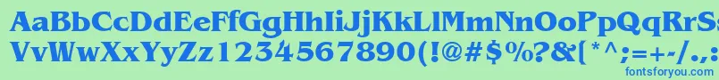 Bengb Font – Blue Fonts on Green Background