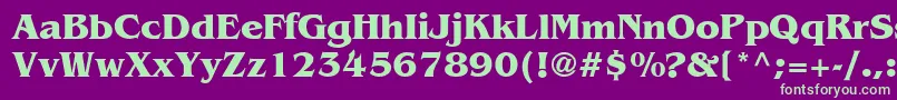 Bengb-fontti – vihreät fontit violetilla taustalla