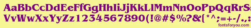 Bengb-fontti – violetit fontit keltaisella taustalla
