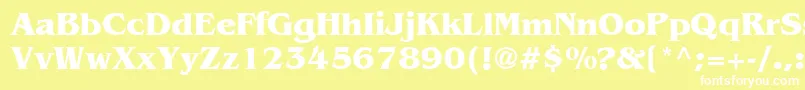 Bengb-fontti – valkoiset fontit keltaisella taustalla