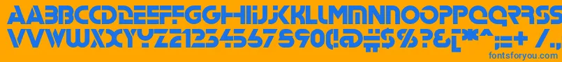 Stenc Font – Blue Fonts on Orange Background