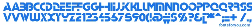 フォントStenc – 白い背景に青い文字