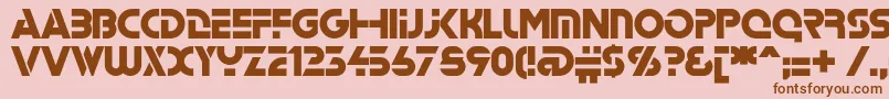 Stenc Font – Brown Fonts on Pink Background