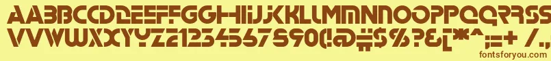 Stenc Font – Brown Fonts on Yellow Background