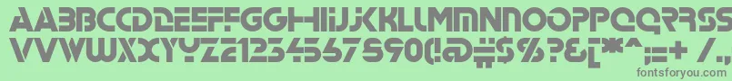 フォントStenc – 緑の背景に灰色の文字