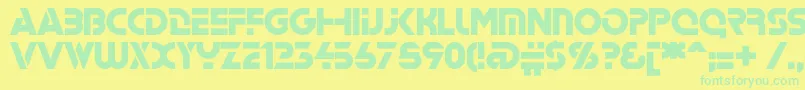 Stenc Font – Green Fonts on Yellow Background