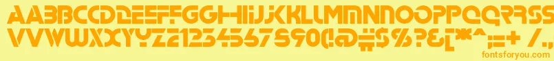 Stenc Font – Orange Fonts on Yellow Background