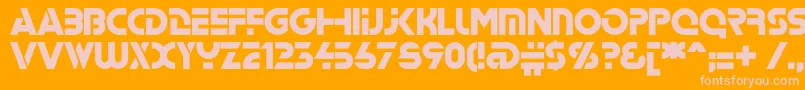 Czcionka Stenc – różowe czcionki na pomarańczowym tle
