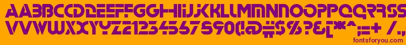 Stenc Font – Purple Fonts on Orange Background