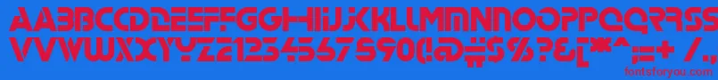 Stenc-fontti – punaiset fontit sinisellä taustalla