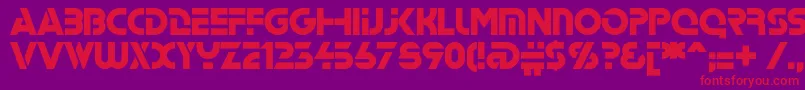 Stenc Font – Red Fonts on Purple Background