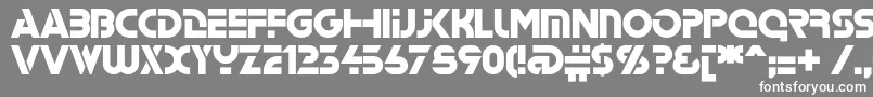 フォントStenc – 灰色の背景に白い文字