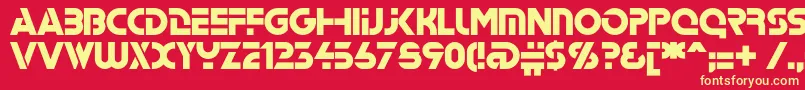 Stenc Font – Yellow Fonts on Red Background