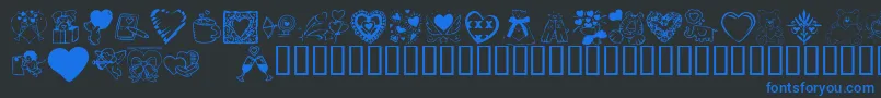 KrValentineDings2002-Schriftart – Blaue Schriften auf schwarzem Hintergrund