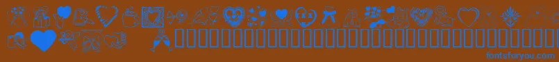 Подробнее о шрифте KrValentineDings2002 Шрифт KrValentineDings2002 – синие шрифты на коричневом фоне