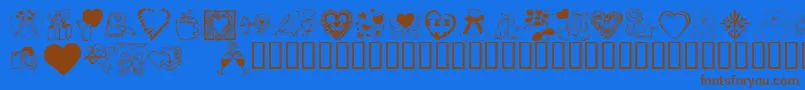 KrValentineDings2002-fontti – ruskeat fontit sinisellä taustalla