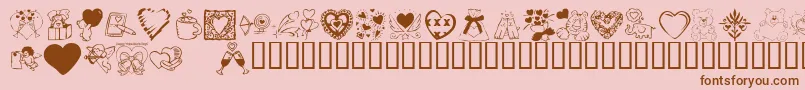 KrValentineDings2002 Font – Brown Fonts on Pink Background