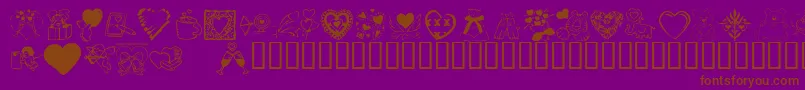 KrValentineDings2002-Schriftart – Braune Schriften auf violettem Hintergrund
