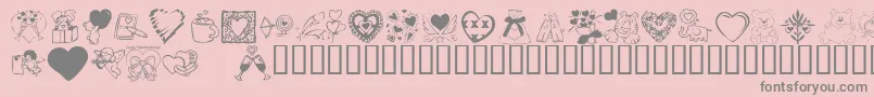 KrValentineDings2002-Schriftart – Graue Schriften auf rosa Hintergrund
