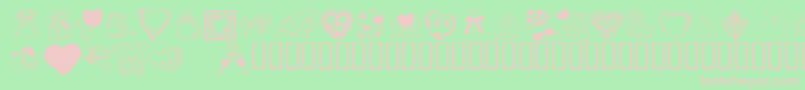 KrValentineDings2002 Font – Pink Fonts on Green Background