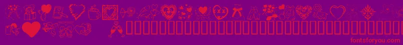 KrValentineDings2002 Font – Red Fonts on Purple Background
