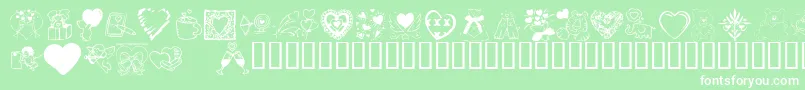 Fonte KrValentineDings2002 – fontes brancas em um fundo verde