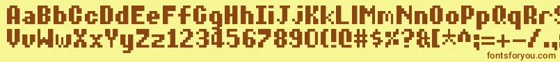 DiaryOfAn8BitMage Font – Brown Fonts on Yellow Background