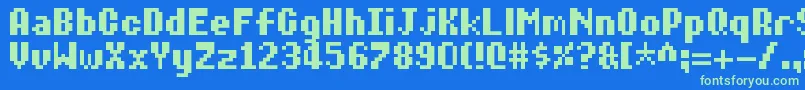 DiaryOfAn8BitMage Font – Green Fonts on Blue Background