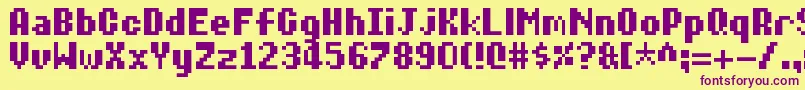 DiaryOfAn8BitMage Font – Purple Fonts on Yellow Background