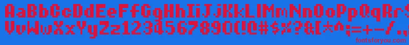 フォントDiaryOfAn8BitMage – 赤い文字の青い背景