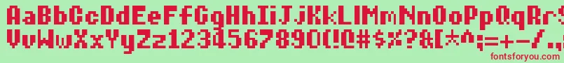 DiaryOfAn8BitMage Font – Red Fonts on Green Background