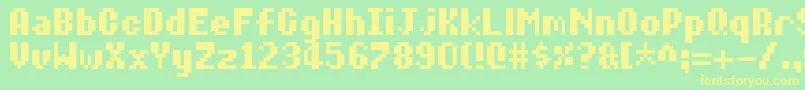 DiaryOfAn8BitMage Font – Yellow Fonts on Green Background