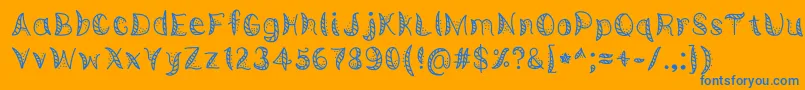 EuropeanJazzAmericanMusic Font – Blue Fonts on Orange Background