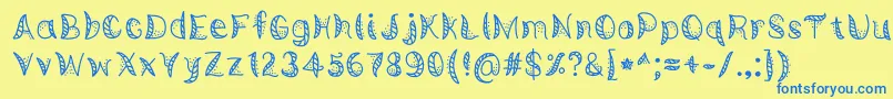 EuropeanJazzAmericanMusic Font – Blue Fonts on Yellow Background