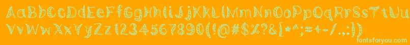 EuropeanJazzAmericanMusic Font – Green Fonts on Orange Background