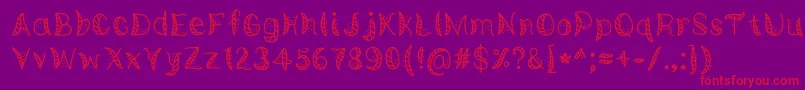 EuropeanJazzAmericanMusic Font – Red Fonts on Purple Background