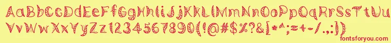EuropeanJazzAmericanMusic Font – Red Fonts on Yellow Background