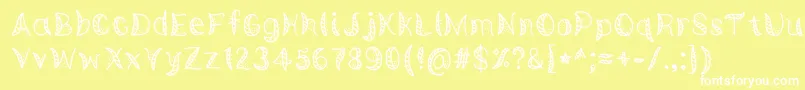 EuropeanJazzAmericanMusic Font – White Fonts on Yellow Background