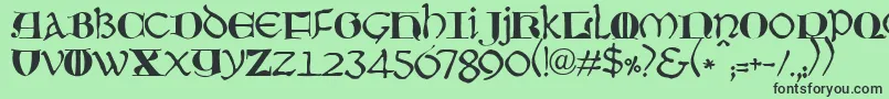 JmhMoreneta Font – Black Fonts on Green Background