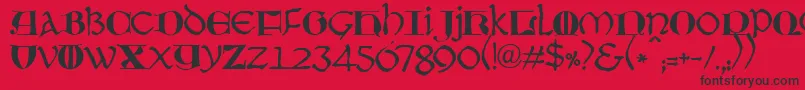 Czcionka JmhMoreneta – czarne czcionki na czerwonym tle
