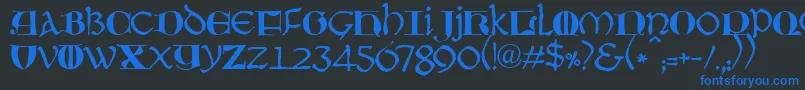 JmhMoreneta Font – Blue Fonts on Black Background