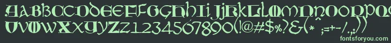 フォントJmhMoreneta – 黒い背景に緑の文字