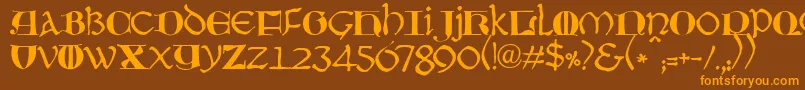 JmhMoreneta Font – Orange Fonts on Brown Background