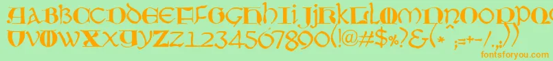 JmhMoreneta Font – Orange Fonts on Green Background