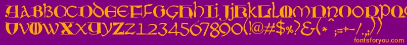 JmhMoreneta Font – Orange Fonts on Purple Background